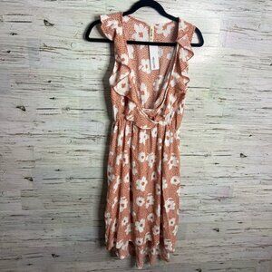 Hello MIZ Orange and White High Low Dress